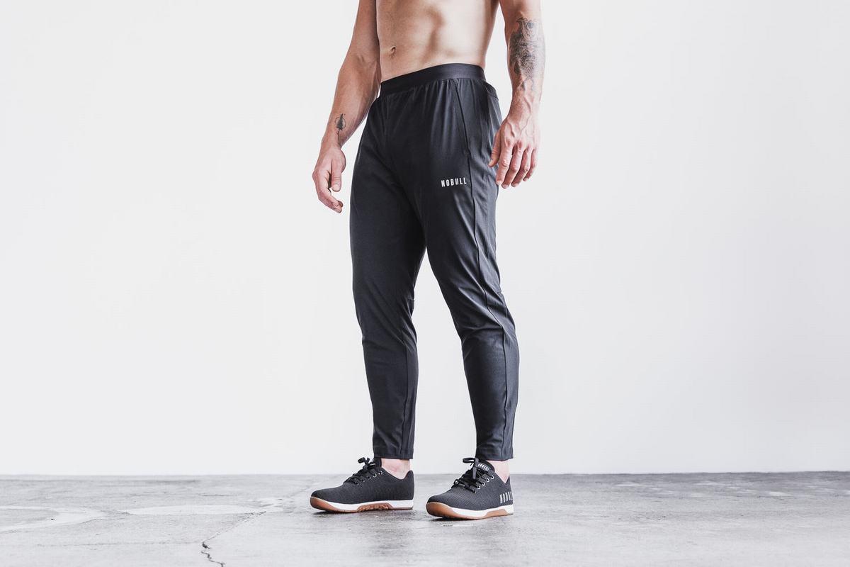 Nobull Lightweight Woven Men\'s Joggers Black | Australia (MD9806)